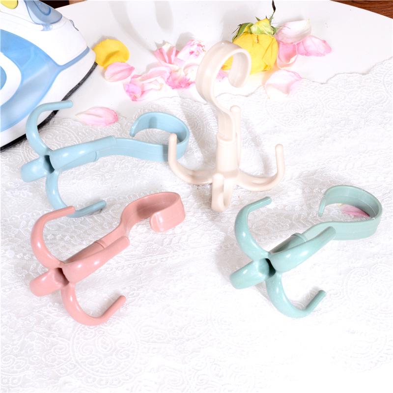 Rotating Hook Four-claw Multi-functional Wardrobe Bag Hook Plastic 4-claw Silk Scarf Tie Hook Storage Hanger, Hook