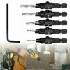 Premium 5x Adjustable Woodworking Countersink Drill Bit Set For Precise Pilot Hole Drilling