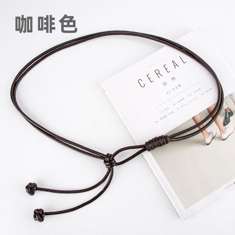 

Элегантная и простая ПУ поясная цепочка женская юбка премиум завязанная поясная веревка декоративный тонкий ремень женский