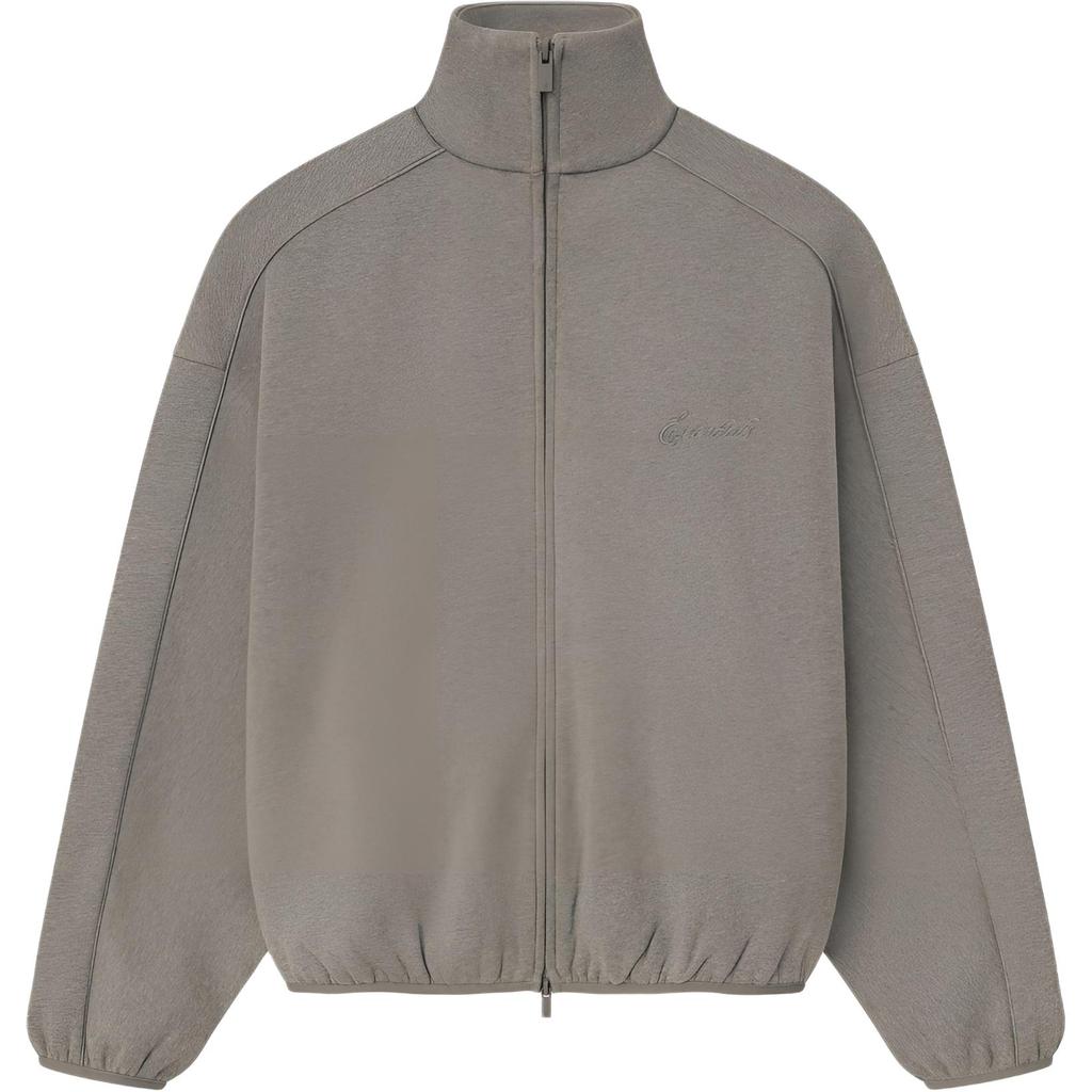 Fear of God Essentials Moderne Fleece-Trainingsjacke mit Paspelierung Homestead Heather Herren Oberbekleidung Braun 202SP256893F