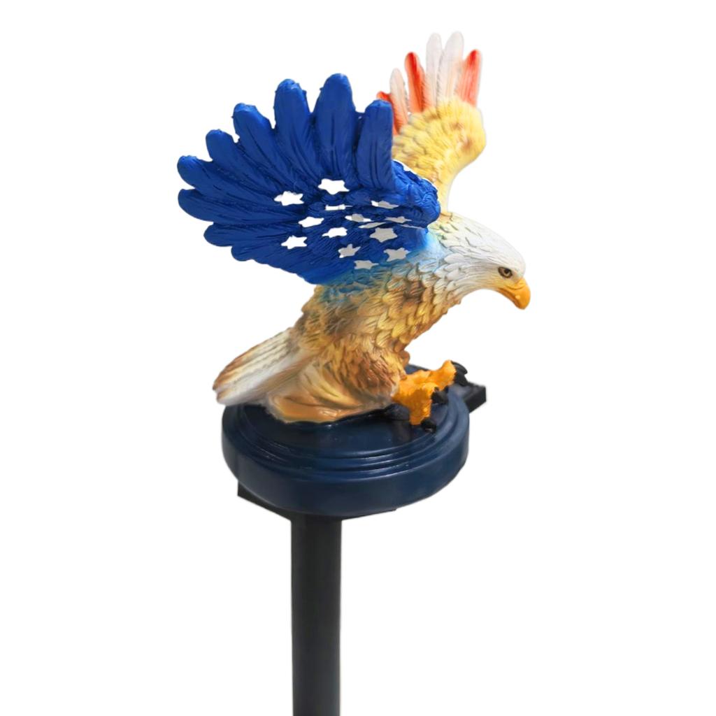 Eagle Figurine Garden Solar Stake Light Waterproof Decorative American Bald Eagle Solar Garden Lights for Yard Patio Lawn Party