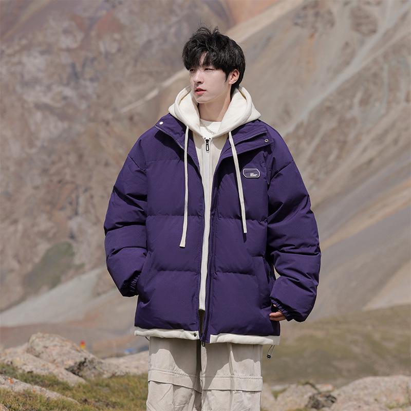 Men's Winter 2025 Retro Cotton-Padded Jacket - Thick, Trendy, Fake Two-Piece Coat