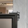 Restroom Door Plate Funny Bathroom Sign, Thinking Room Metal Wall Art with Humorous Quotes, Self-Adhesive Decor Toilet Sign for Restroom, Rustproof