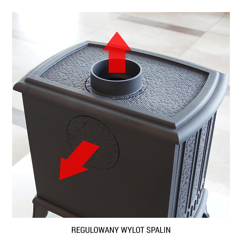 Piec żeliwny na drewno KRATKI K6 Ø 130 8 kW