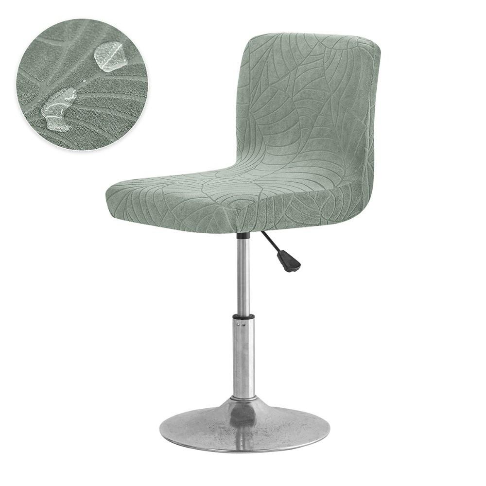 Short Back Jacquard Bar Chair Cover Stretch Elastic Velvet Bar Stool Seat Covers Solid Color Slipcover Dust Cover Banquet Dining