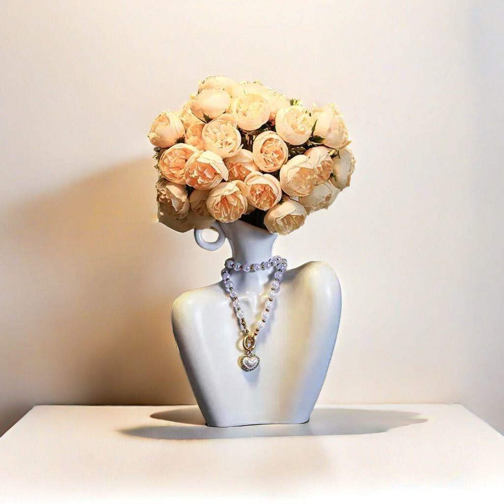 Kreative menschliche Figur Keramikvase für Wohnzimmer Heimdeko