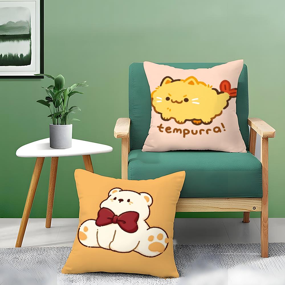 Cute Cartoon Animal Companion Patterns Pillow Case Double-Sided Plush Sofa Cushion Covers Organic Breathable Invisible Zipper
