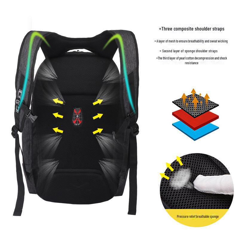 Męski plecak antykradzieżowy, wodoodporny, wielofunkcyjny - Idealny na podróże, rekreację, wspinaczkę górską i do użytku z laptopem.