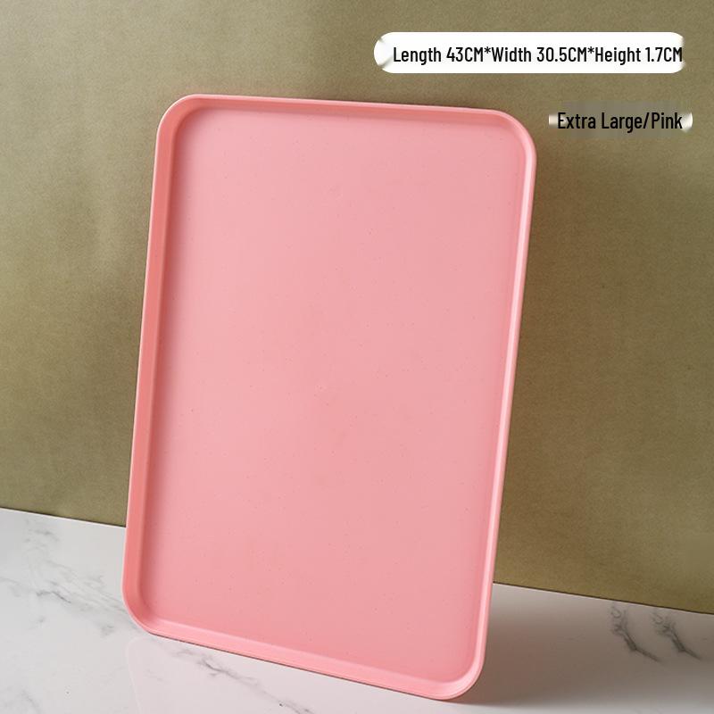 Rectangular Plastic Tea and Snack Tray for Home, Hotel, or Restaurant Use