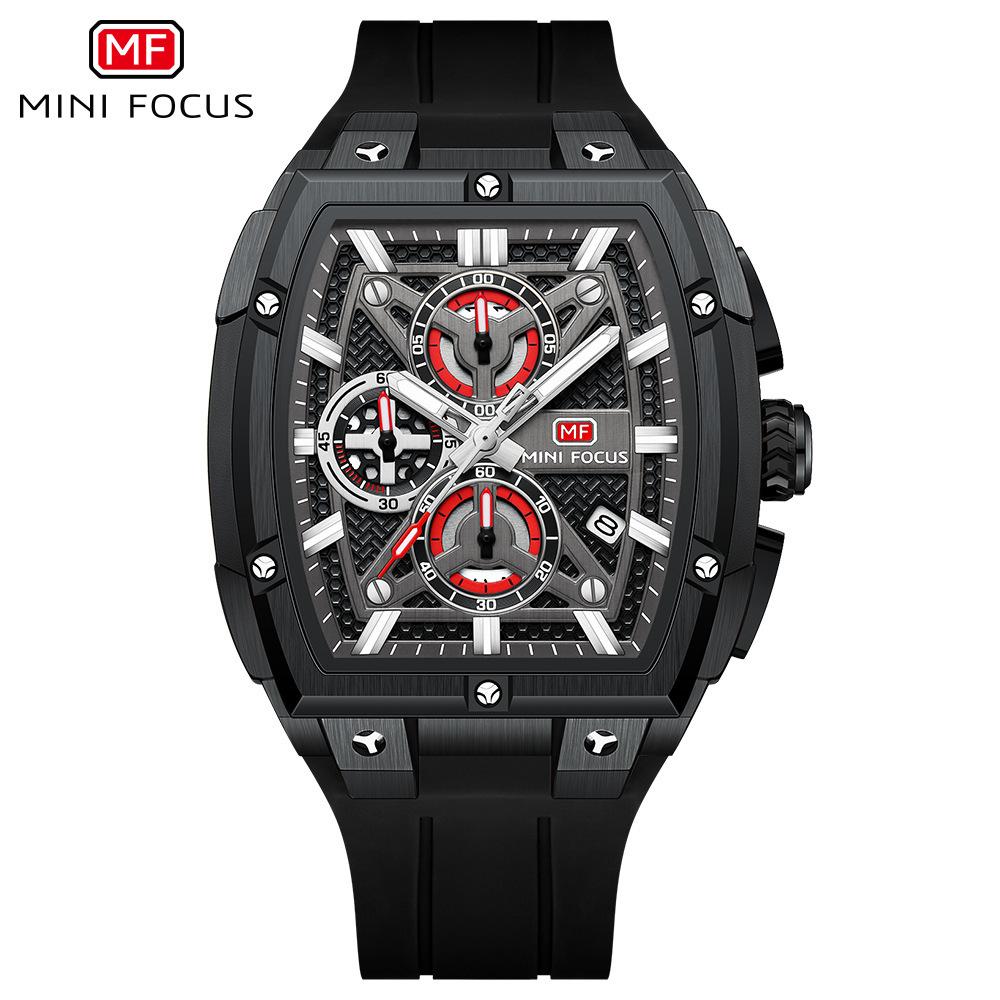 Minifocus Watch Decoration Outdoor Wind Men'S Watch Curved Mirror Multi-Layer Hollow Men'S Watch 0602G