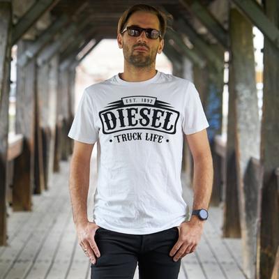Diesel LKW Leben Herren Kurzarm Weiß Grafik T-Shirt Unisex T-Shirt