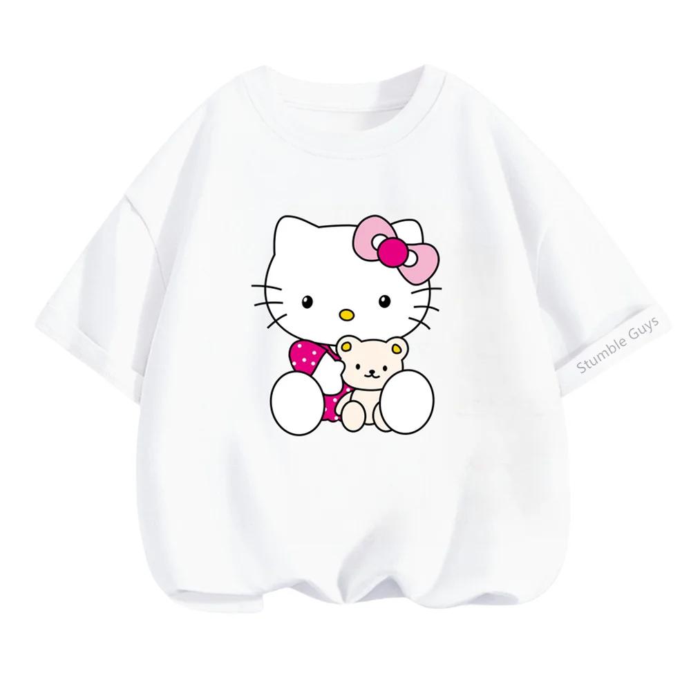 

Summer Boys and Girls Sanrio Short Sleeve Children s Fashion Hello Kitty T-Shirt 100