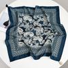 Vintage Cashew Printed Tassel Small Square Scarf For Women Elegant Decorative Neckwear
