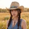 Wide Brim Sunscreen Straw Hat Ethnic Style Panama Cap Fashion Jazz Hat  Men