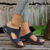 New Spring Women's Plus Size Hollow-Out Open-Toe Wedge Peep-Toe One-Strap Slippers