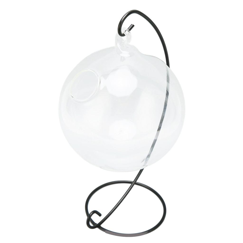 Hanging Glass Fish Tank Transparent Desktop Hanging Glass Fish Bowl with Stand for Office Home Decoration