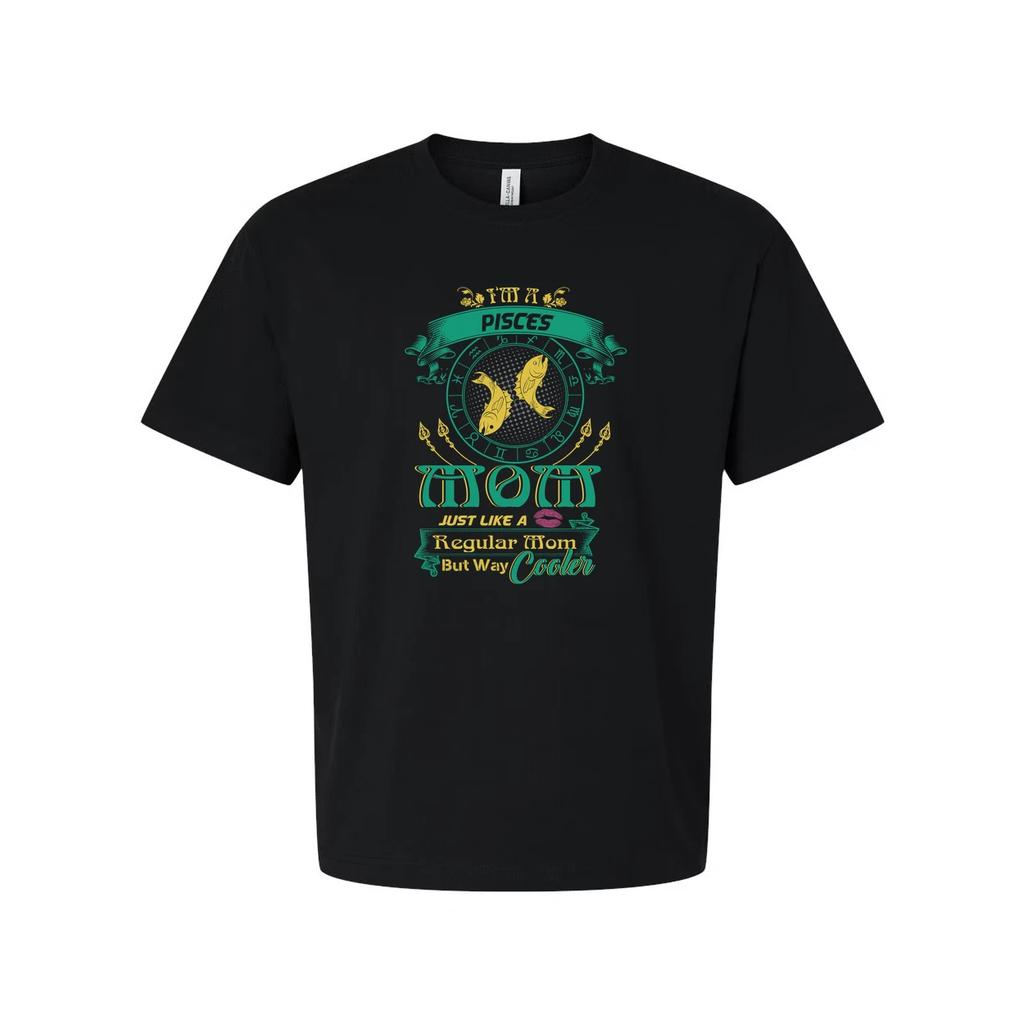 Pisces Zodiac Unisex Graphic T Shirt With Horoscope Wheel And Colorful Emblem Fo