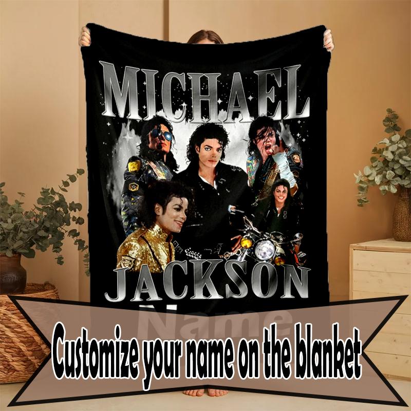 Coperta Personalizzata con Nome Michael Jackson, Arredamento Casa, Camera da Letto, Divano, Campeggio, Divano, Regali per Compleanno Natale