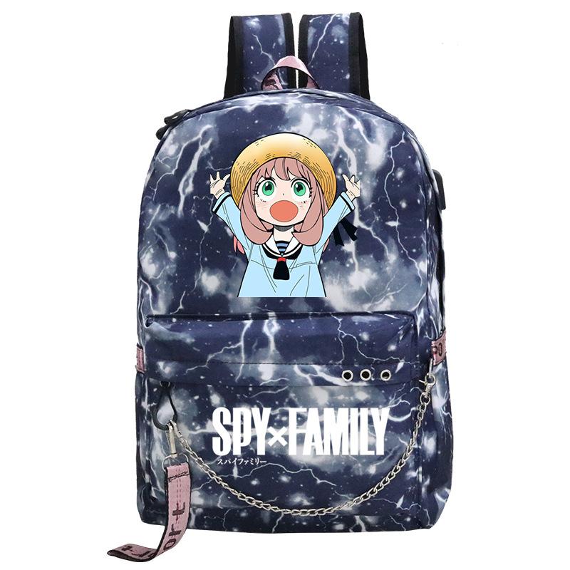Spy Playhouse Ania Around Cute Printed Multifunctional Backpack Chain Ribbon Backpack Student School Bag