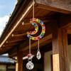 Kristall-Sonnenfänger Hängendes Ornament, Regenbogen Stern Mond & Sonnen Motive, Verwicklungsfreie Schnüre für stabiles Hängen, Bunte Hängedekoration für Fenstergarten