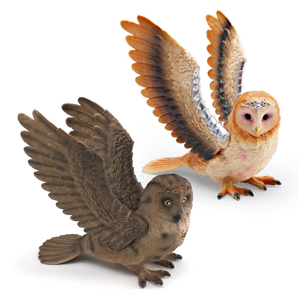 Animal Model Pvc Flying Owl Figurine For Children Educational Display