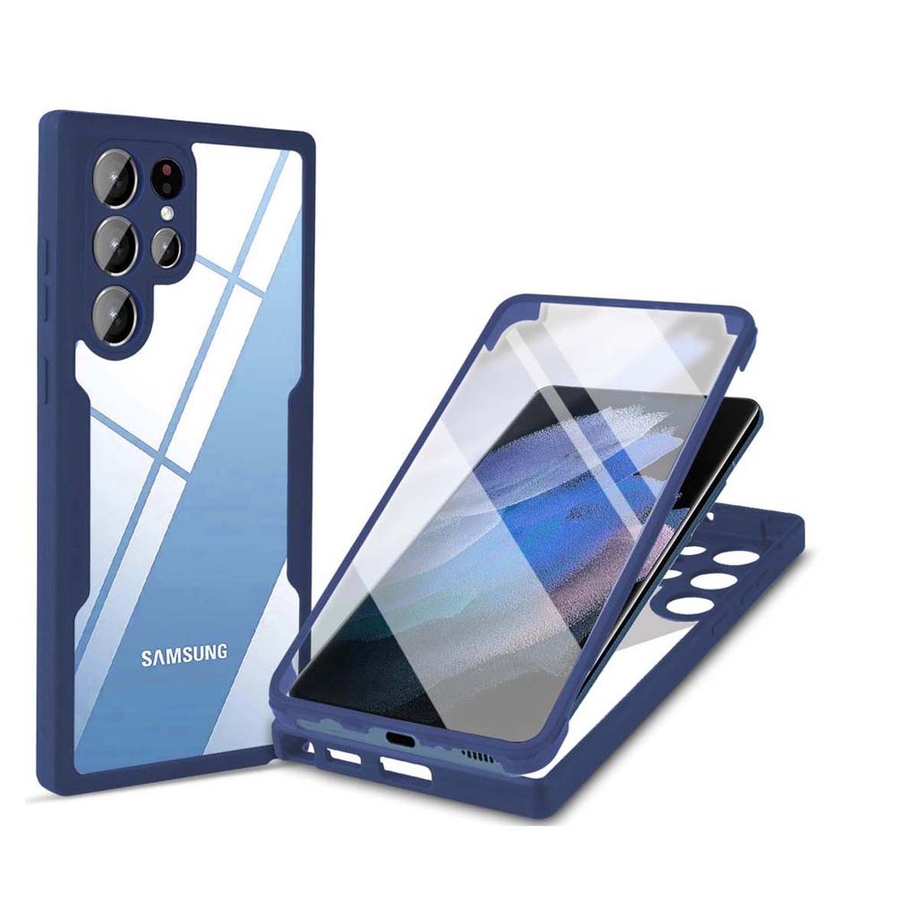 For Samsung S25 S22 S21 Plus Ultra Anti Shock And Anti Fall 360 Fully Wrapped Phone Case For Samsung S24 S21 FE Transparent Case