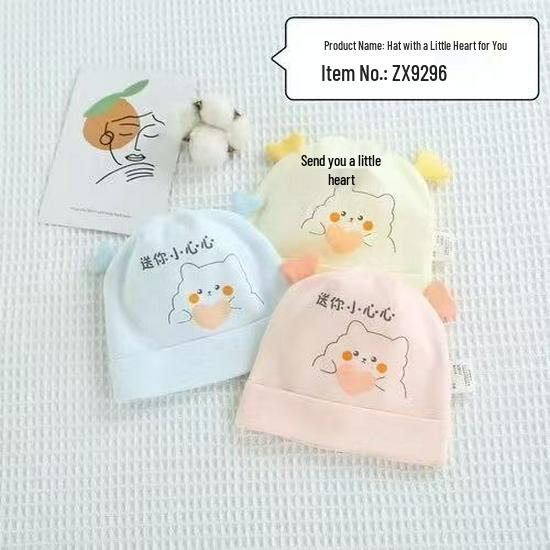 Newborn Cotton Turban Hat for 0-2 Months - Soft, Double-Layer, Boneless