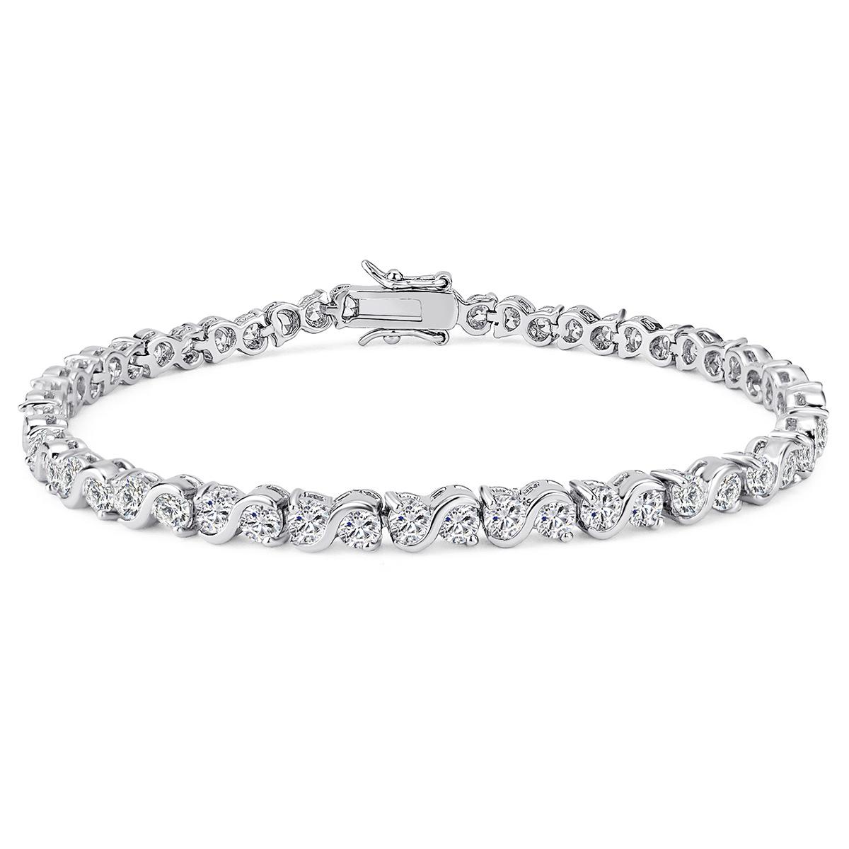 Full diamond zircon tennis bracelet light luxury high sense girls fashion 6.5inch