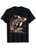 Koi Fish Vintage Flower Pattern Japanese Art Floral Koi Carp T-Shirt