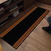 Alfombras Largas Rayadas Negras y Naranjas Decoración de Pasillo Nórdico Alfombrillas de Suelo Fáciles de Limpiar y Lavables Alfombra para Sala de Estar Hall Escaleras del Hogar