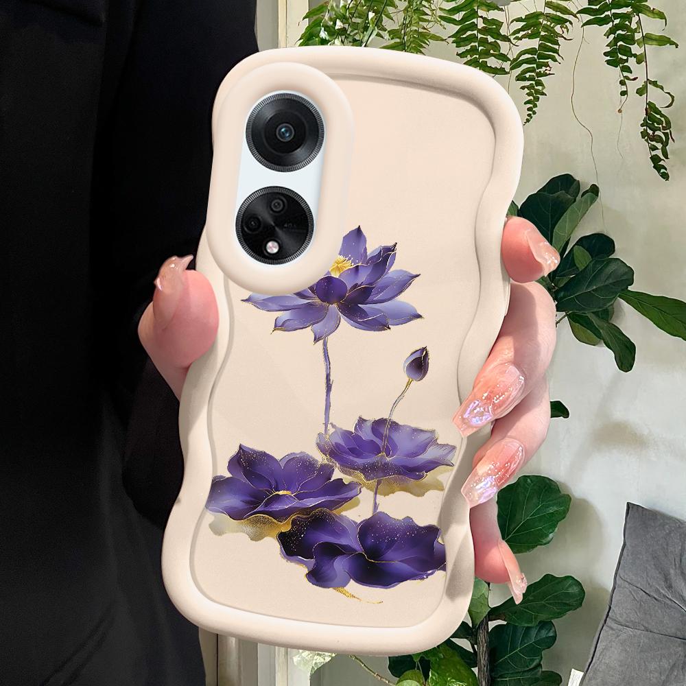 

Окрашенный узор Big Wave Edge Мягкий силиконовый материал Macaron чехол для телефона противоударный защитный резиновый чехол для OPPO Reno Realme OPPO A16K белый