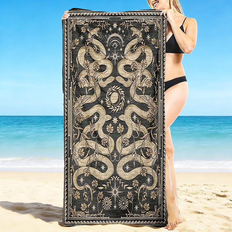 1Pc Snakes Stars Beach Towel, Quick Dry, Multi-Use for Beach Pool Gym Yoga Home Travel, Christmas, Halloween, Xmas Gift M928855