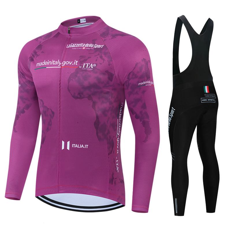 

2026 Tour De Italy D ITALIA Long Sleeve Men Cycling Jersey Set MTB Bike Clothing Spring Bicycle Clothes Maillot Ropa Ciclismo Asian size-S