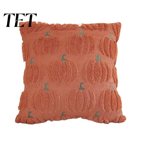 Decorative Pillow Covers for Couch Plush Pumpkin Cushion Cover, Halloween Throw 18 X Cases Inches Maple Leaf Case Sofa Cozy Fall Decor Themed