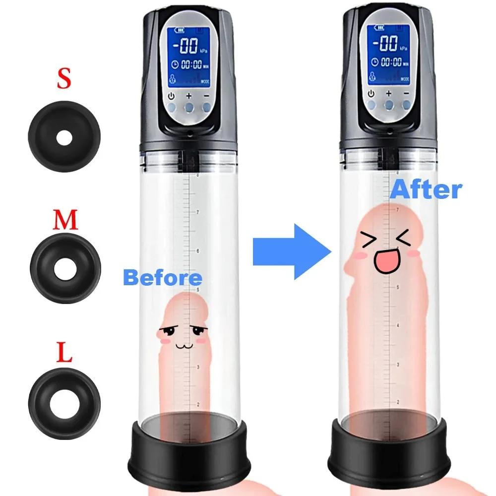 2024 Penis Pump For Enlargement Electric Vacuum Pump Enhanced Extend Penis with 7 Suction Levels Waterproof Sex Toy Masturbators For Men