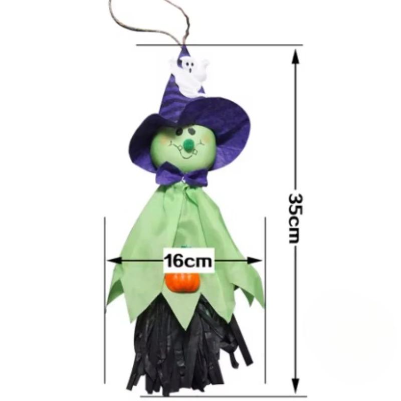 

Halloween Ghost Doll Pendant,Halloween Home Haunted House Kindergarten Hanging Decorations Props зелений