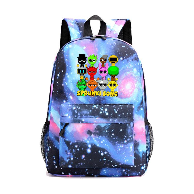 Rhythm Box Sprunki Cartoon Game Printed Backpack Student Bag Canvas Bag Children Cartoon