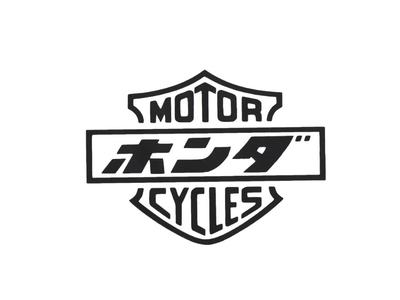 MOTOR CYCLE Cutting Sticker Honda Matte Black 2 Piece Set 3.9 Inches (10 Cm) HONDA