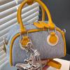 Denim Cloth Bag Women Fashionable Niche Design Cross-body Korean Style Ins Handheld Bowling
