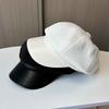 New British Retro Fashion Painter Hat Short Brim Leather Cap Women's Autumn and Winter Face Small Painter Hat