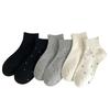 Solid-colored Cotton Socks, Women's Short Socks, Summer Trendy Polka Dot Women's Boneless Boat Socks