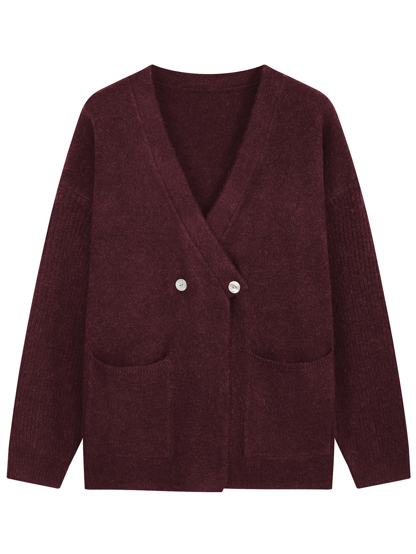 

Korean V-Neck Loose Knit Cardigan for Women - Autumn/Winter Design 0XL