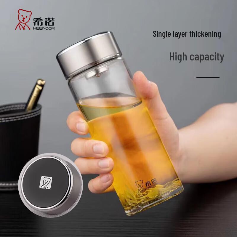 Xinuo Heat Resistant Glass Water Bottle with Filter
