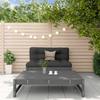 Vidaxl 2-Cz. Garden Lounge Set, Cushions, Grey, Wood