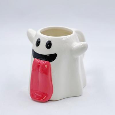 Kreative Halloween-Geist dreidimensionale Form niedlicher lustiger Becher Elfen-Zunge Keramik-Kaffeetasse