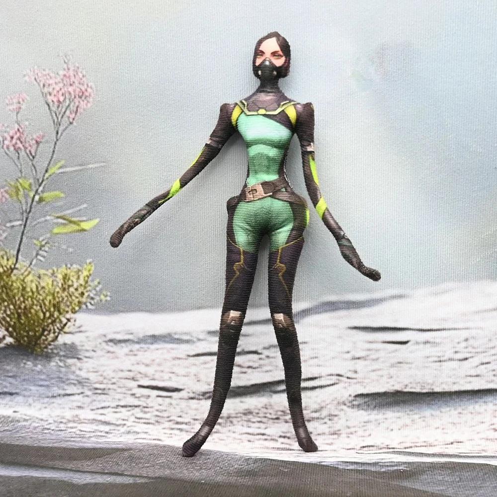 Game VALORANT Jett Viper Sage Cosplay Doll Plush Cotton Dolls Slender Twistable Shape Room Abstract Model Decoration Gifts 28cm