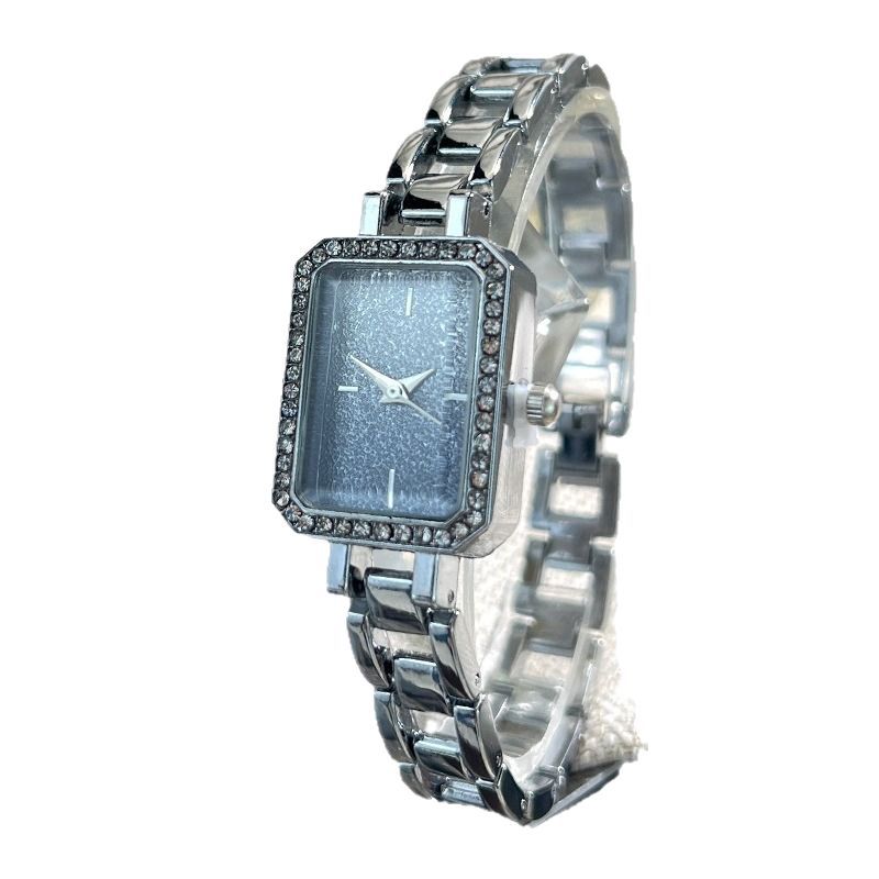 Gradually Change Fashion Women Rhinestone Square Bracelet Watch Simple Sparkling Star Quartz Watch