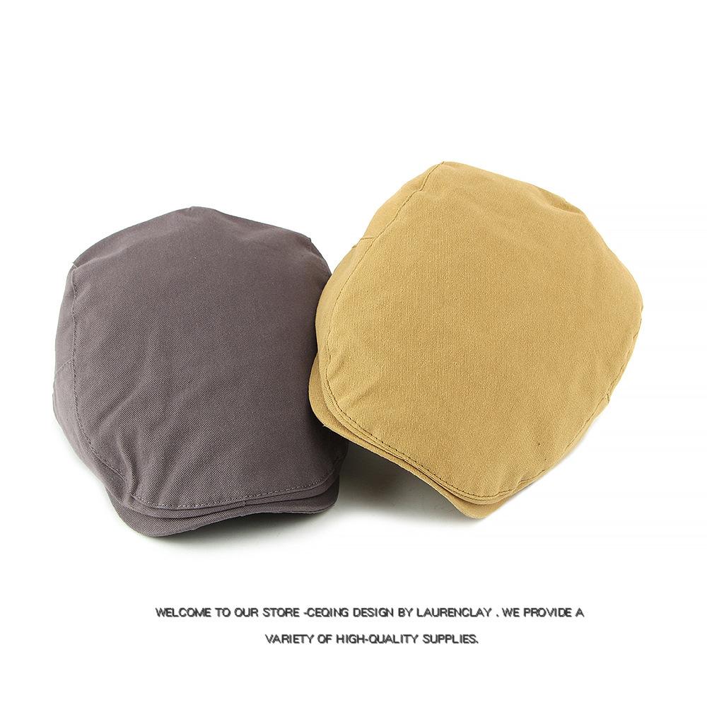 Vintage Peaked Cap Women's Beret British Youth Forward Cap Men's Solid Color Cap