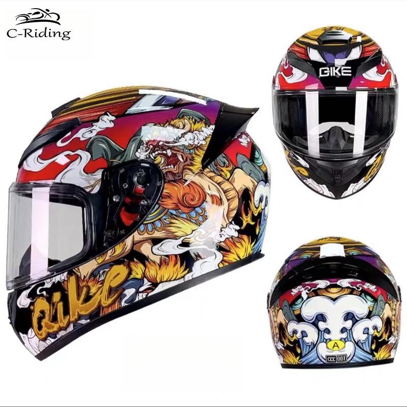 Green Tank Elements Men Women Moto Helmets Motorcycle Helmet Full Face Motocross Helmets with DOT casco para motociclista