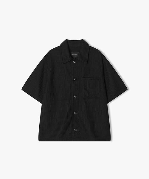 River Classy [25Ss] Llm32510 Black Crochet Half Shacket 95